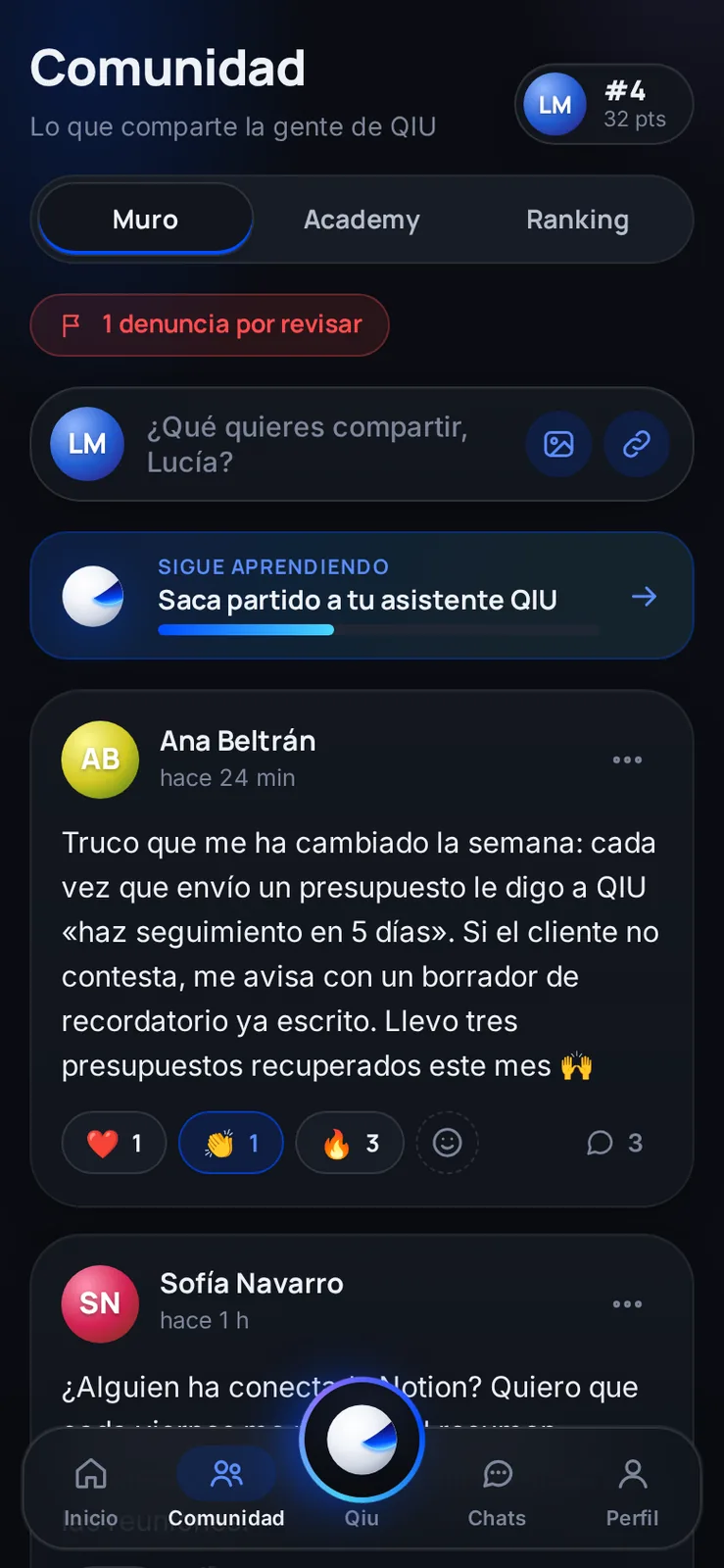 Captura en el móvil: Comunidad: trucos de quien ya lo usa