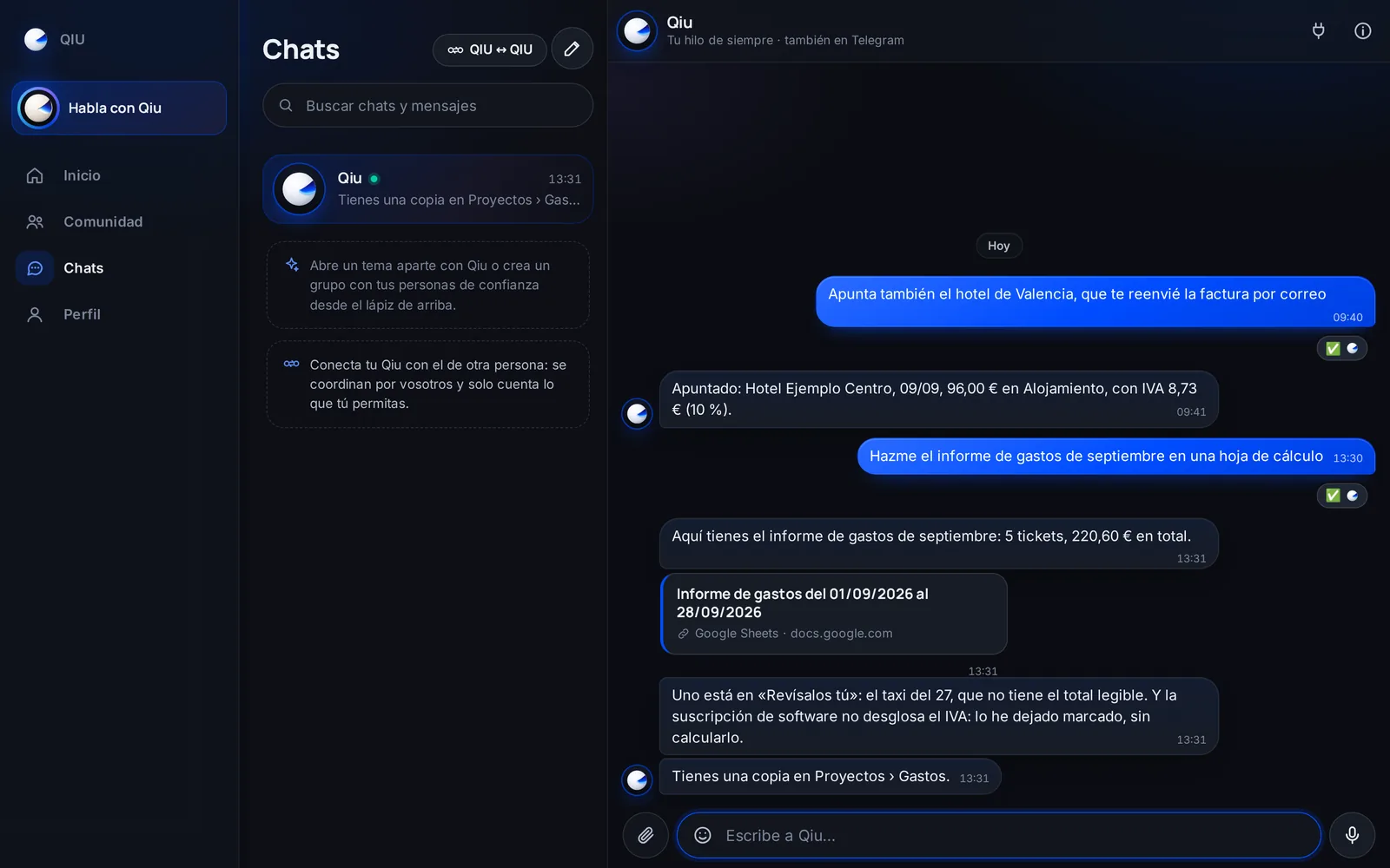 Captura en el ordenador: Tu informe de gastos, hecho
