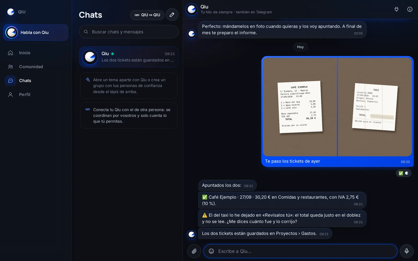 Captura en el ordenador: Del ticket al gasto, con una foto