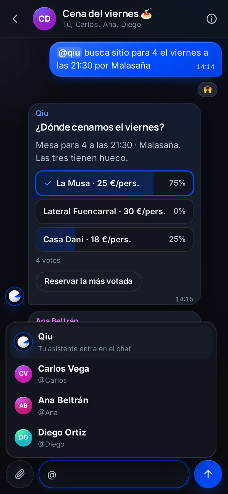 Captura en el móvil: Menciona a Qiu o a quien quieras