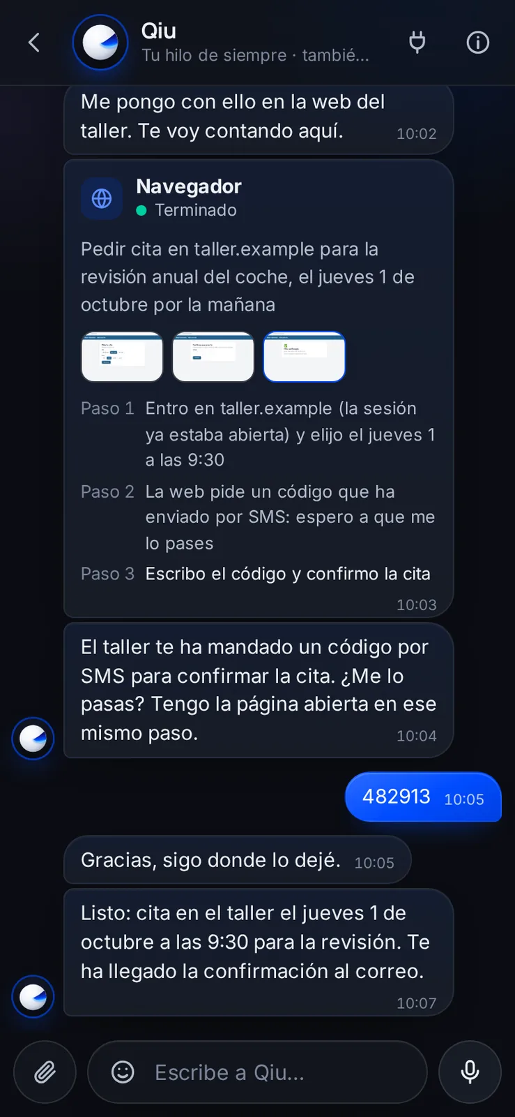 Captura en el móvil: Si la web pide un código, te lo pregunta