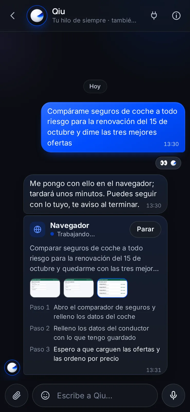 Captura en el móvil: Tareas largas en la web, a la vista
