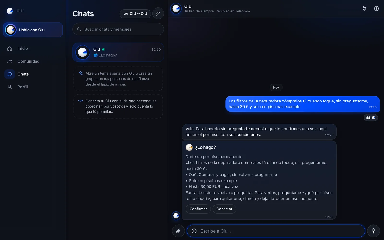 Captura en el ordenador: Permisos para que no te pregunte siempre